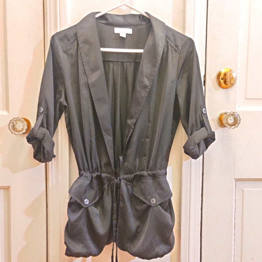 Black satin cardigan / blazer